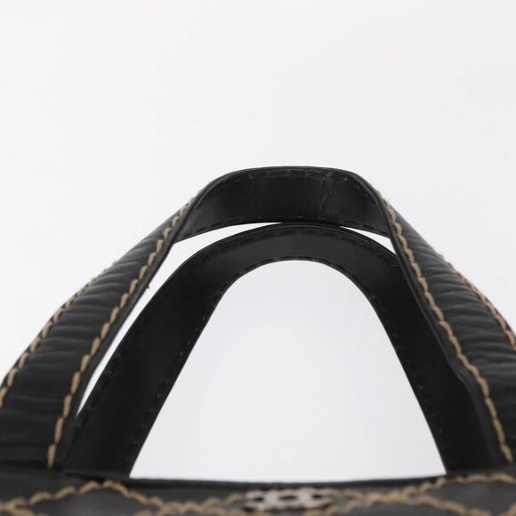 CHANEL Wild stitch Hand Bag Lamb Skin Black CC Auth BA8410 - Picture 9 of 16